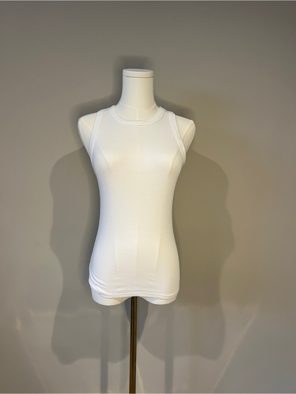 a new day White Ribbed Tank Top